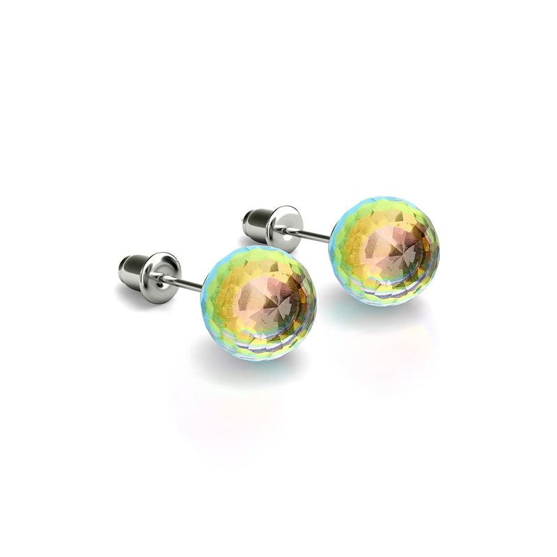 Rainbow White | .925 Sterling Silver | Prisma Stud Earrings