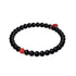 Matte Black Agate | Silver and Red Enamel | Santa Charm Bracelet