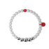 Matte White Agate | Silver and Red Enamel | Santa Bracelet