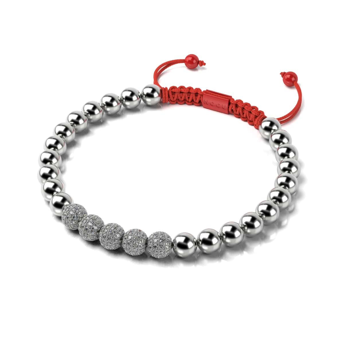 Silver and Red Enamel | Crystal Gala | Santa Bracelet