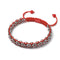 Silver and Red Enamel | Kismet Links | Macrame Santa Bracelet