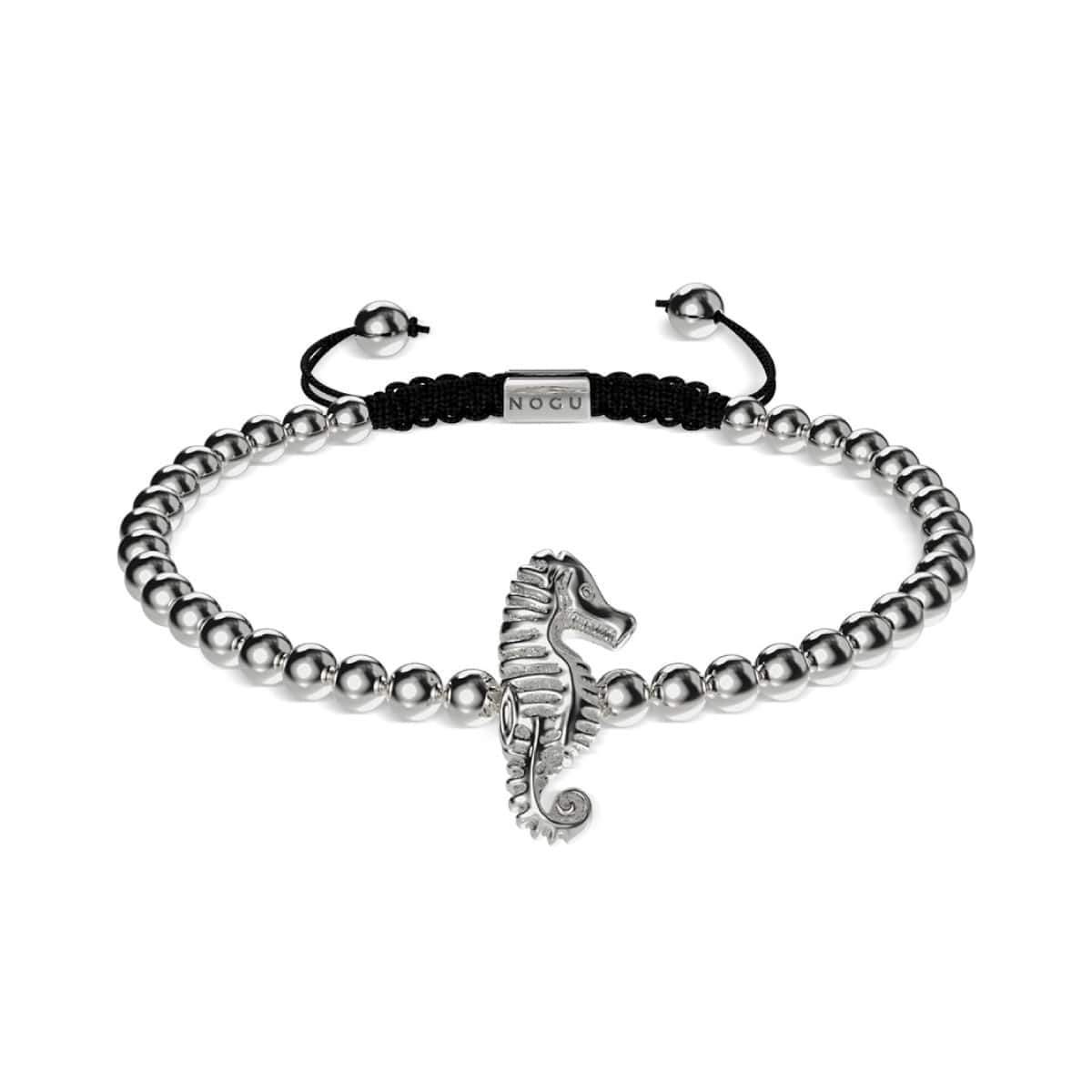 Reef | Silver | Seahorse Macrame Charmballa Bracelet
