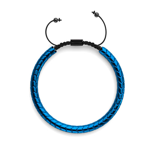 Serpentine | Blue Hematite x Gunmetal | Wave Bracelet