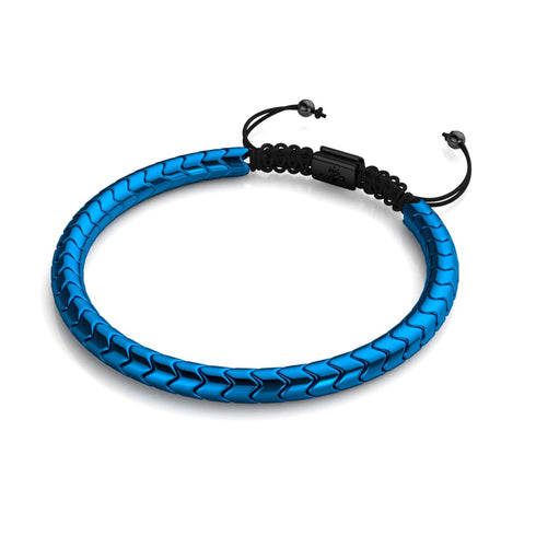Serpentine | Blue Hematite x Gunmetal | Wave Bracelet