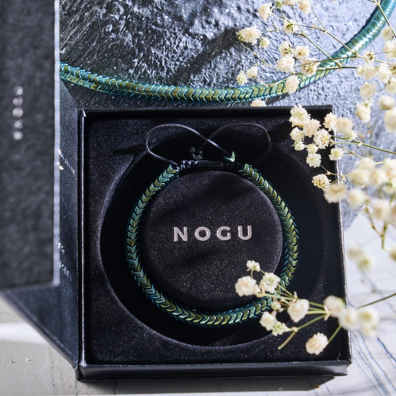 Serpentine | Emerald Hematite x Silver | Double Wave Bracelet