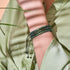 Serpentine | Emerald Hematite x Silver | Double Wave Bracelet