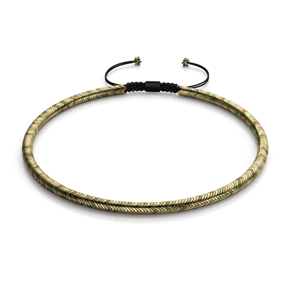 Serpentine | Bronze Hematite x Gunmetal | Double Wave Necklace