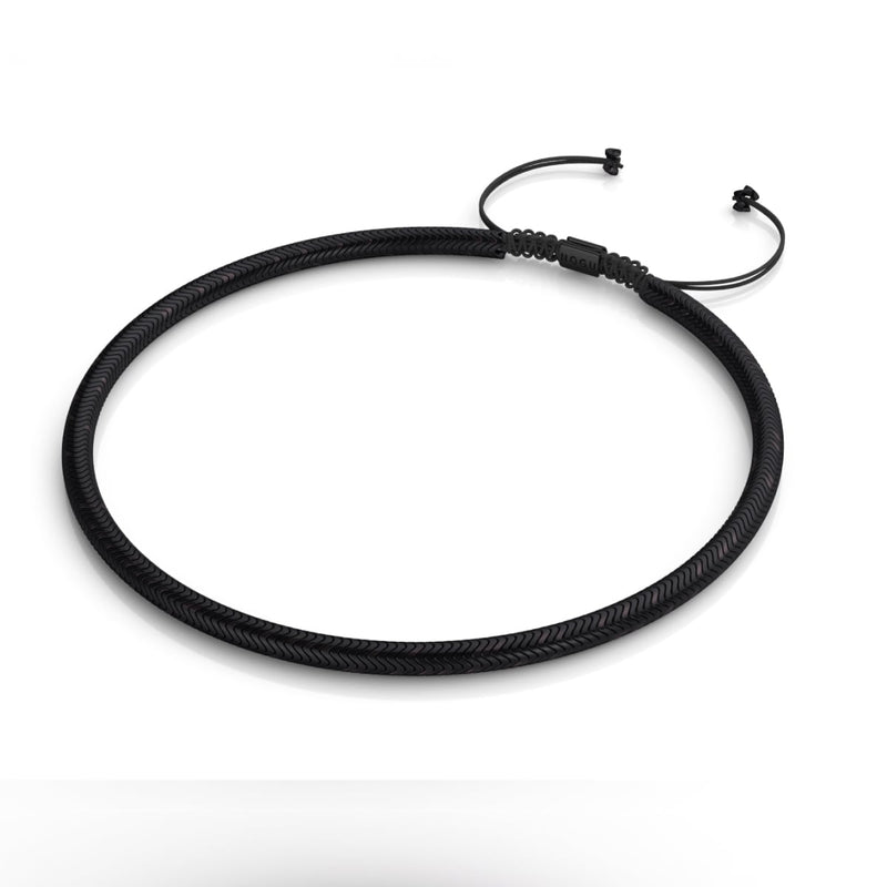 Serpentine | Onyx Hematite x Gunmetal | Double Wave Necklace