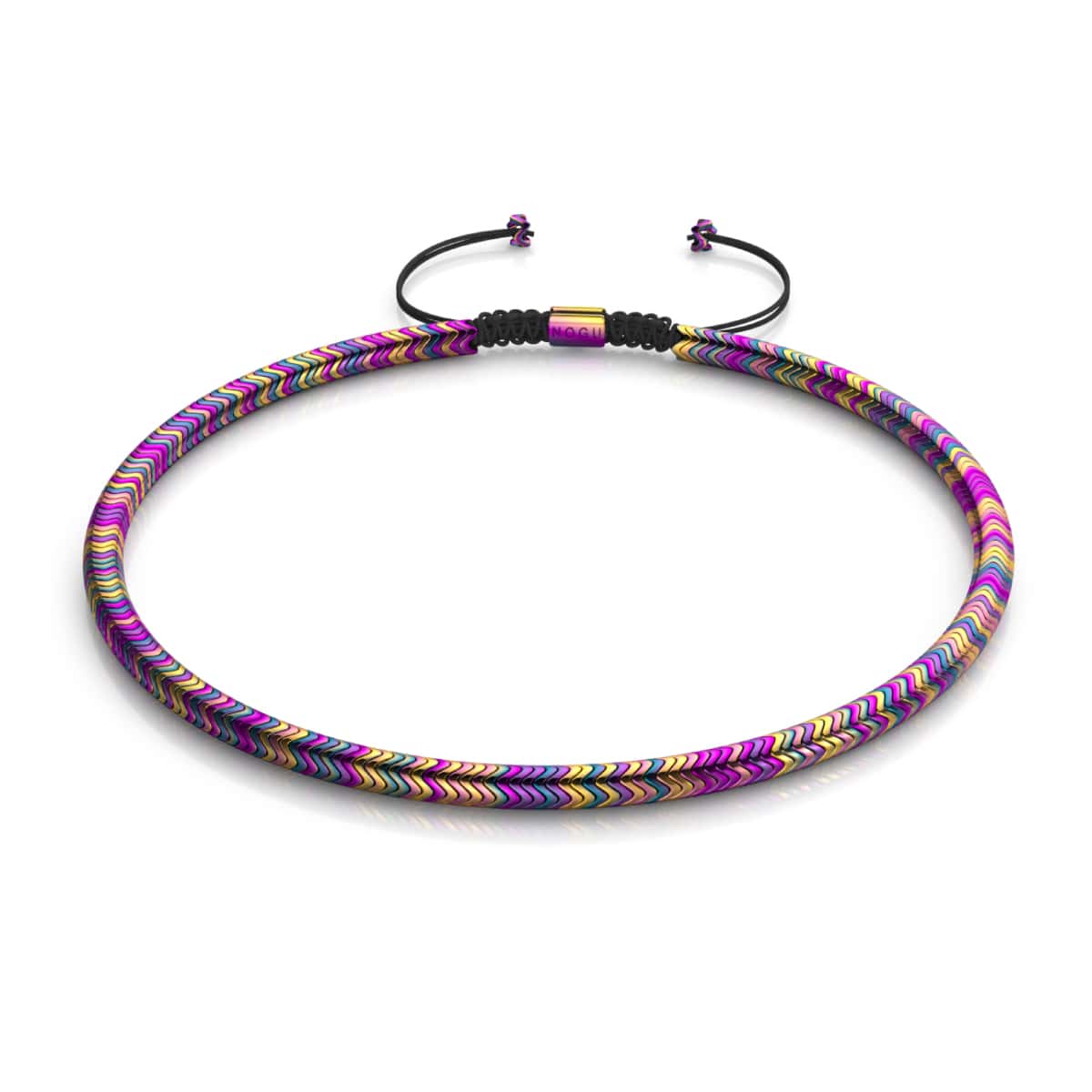 Serpentine | Rainbow Hematite x Unicorn Silver | Double Wave Necklace