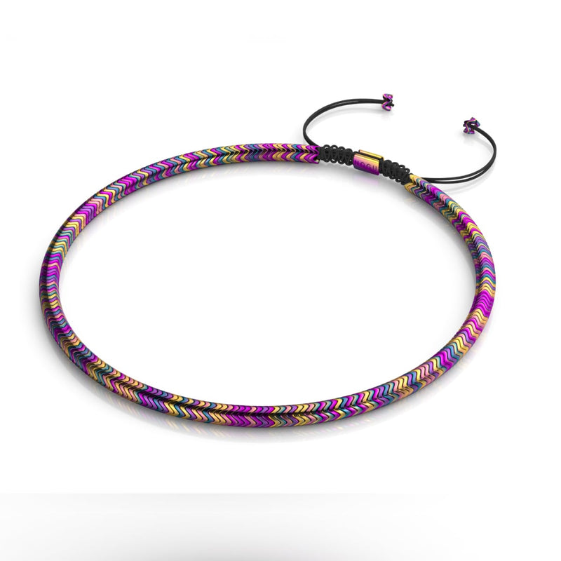 Serpentine | Rainbow Hematite x Unicorn Silver | Double Wave Necklace