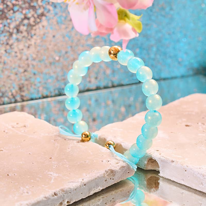 Blueberry Mousse | Shimmer Glass | Macrame Bracelet