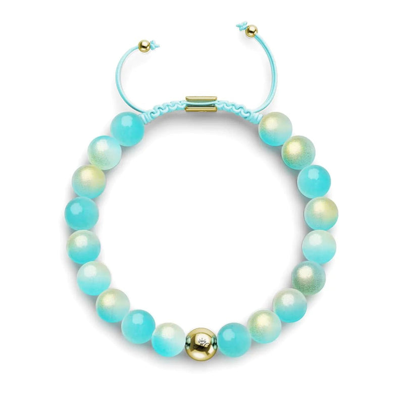 Blueberry Mousse | Shimmer Glass | Macrame Bracelet