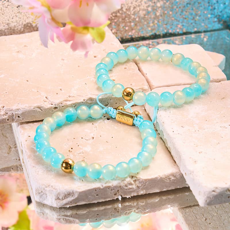 Blueberry Mousse | Shimmer Glass | Macrame Bracelet