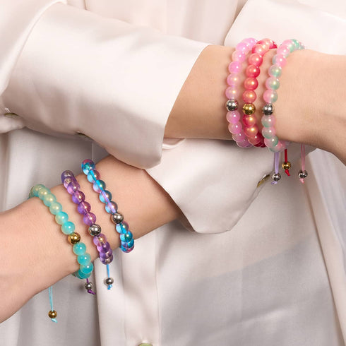 Lavender Fizz | Shimmer Glass | Macrame Bracelet