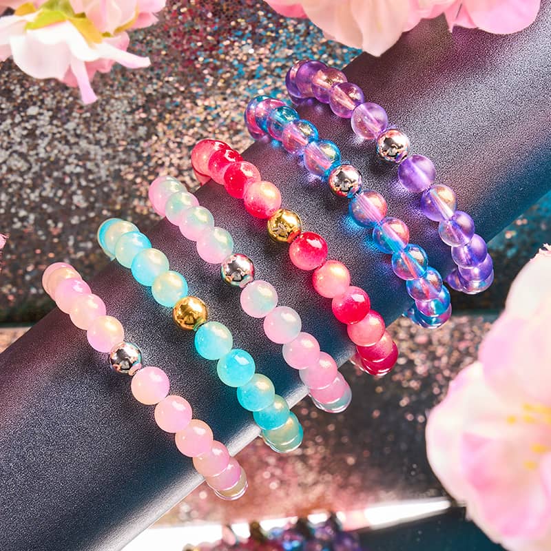 Lavender Fizz | Shimmer Glass | Macrame Bracelet