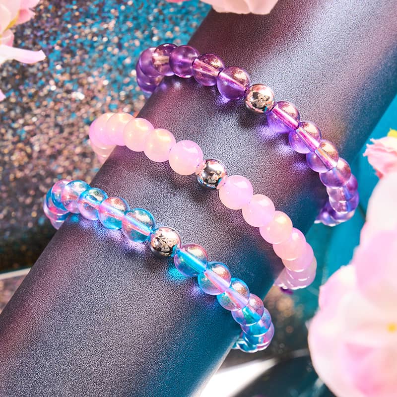Lavender Fizz | Shimmer Glass | Macrame Bracelet