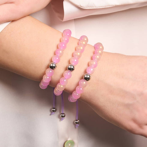 Lavender Fizz | Shimmer Glass | Macrame Bracelet