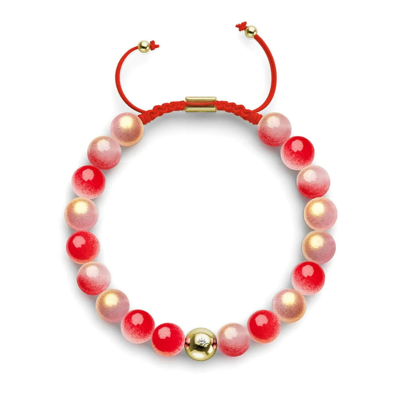 Maraschino Cherry | Shimmer Glass | Macrame Bracelet