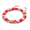 Maraschino Cherry | Shimmer Glass | Macrame Bracelet