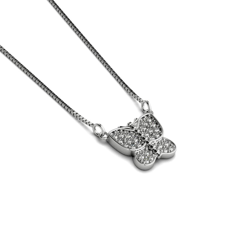 Monarch | .925 Sterling Silver | Crystal Butterfly Infinity Clasp Necklace