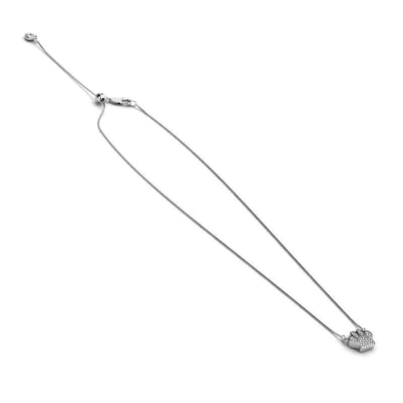 Paw | .925 Sterling Silver | Crystal Pup Print Infinity Clasp Necklace