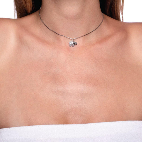 Sanctuary | .925 Sterling Silver | Crystal Elephant Infinity Clasp Necklace