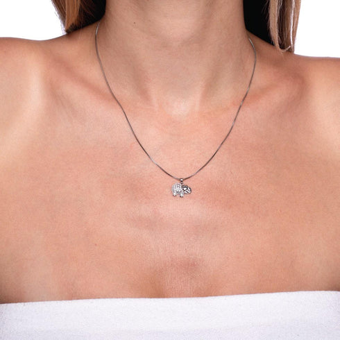 Sanctuary | .925 Sterling Silver | Crystal Elephant Infinity Clasp Necklace