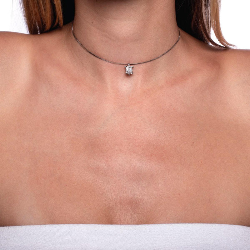 Tortuga | .925 Sterling Silver | Crystal Sea Turtle Infinity Clasp Necklace