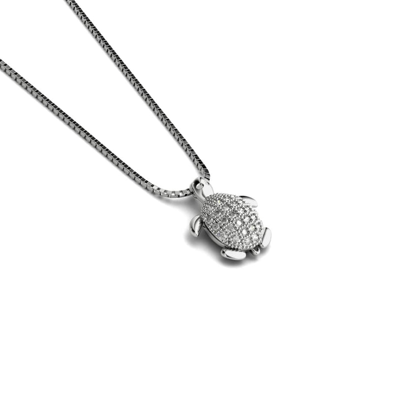 Tortuga | .925 Sterling Silver | Crystal Sea Turtle Infinity Clasp Necklace