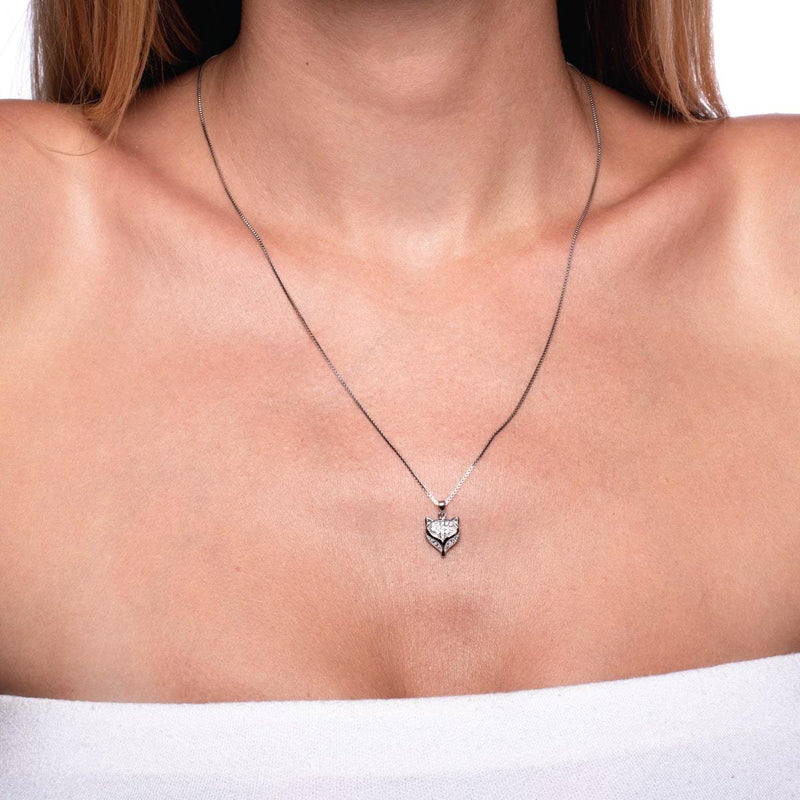 Vixen | .925 Sterling Silver | Crystal Fox Infinity Clasp Necklace