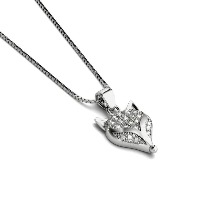 Vixen | .925 Sterling Silver | Crystal Fox Infinity Clasp Necklace