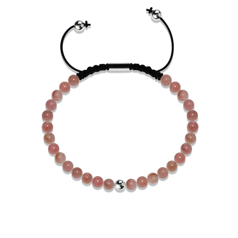 Rhodonite | .925 Sterling Silver | Focus Gemstone Macrame Bracelet