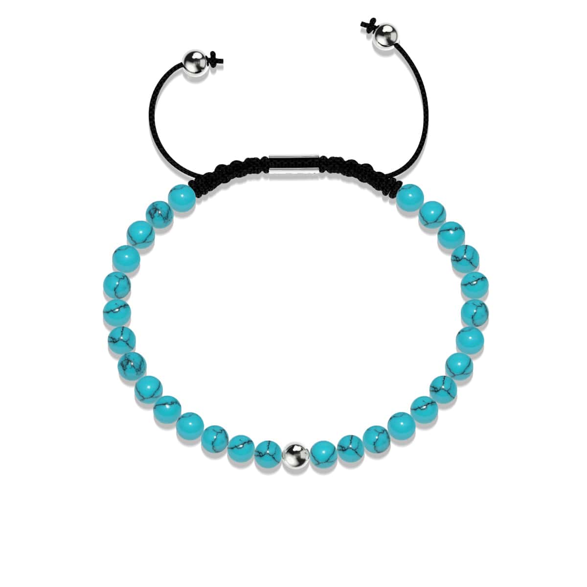 Turquoise | .925 Sterling Silver | Focus Gemstone Macrame Bracelet