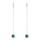 Green Jade | .925 Sterling Silver | Gemstone Chain Drop Threader Earrings