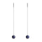 Lapis | .925 Sterling Silver | Chain Drop Threader Gemstone Earrings