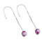 Multi Color Agate | .925 Sterling Silver | Gemstone Chain Drop Threader Earrings