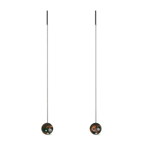 New Green Agate | .925 Sterling Silver | Gemstone Chain Drop Threader Earrings