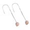 Pink Aventurine | .925 Sterling Silver | Gemstone Chain Drop Threader Earrings