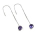 Purple Line Faceted Agate | .925 Sterling Silver | Gemstone Chain Drop Threader Earrings