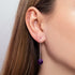 Purple Line Faceted Agate | .925 Sterling Silver | Gemstone Chain Drop Threader Earrings
