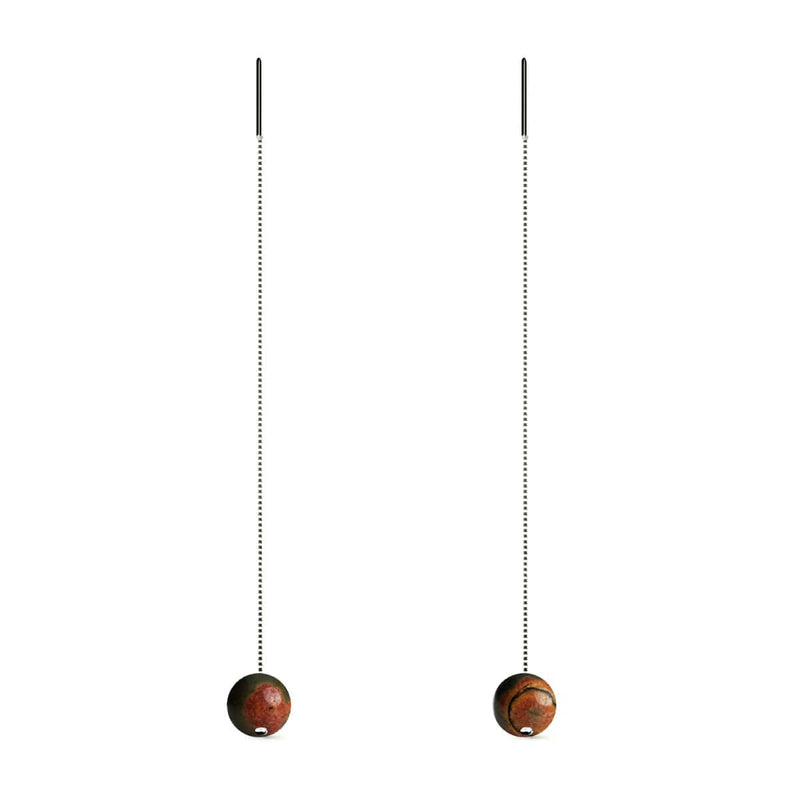 Red Picasso Jasper | .925 Sterling Silver | Gemstone Chain Drop Threader Earrings