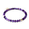 Purple Line Agate | .925 Sterling Gold Vermeil | Healing Gemstone Bead Bracelet