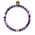 Purple Line Agate | .925 Sterling Gold Vermeil | Healing Gemstone Bead Bracelet