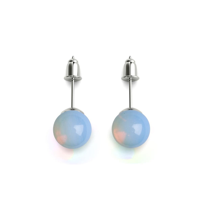 Opal Moonstone | .925 Sterling Silver | Gemstone Stud Earrings