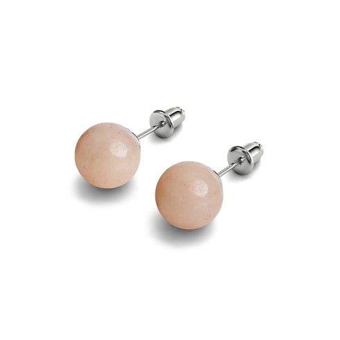 Pink Aventurine | .925 Sterling Silver | Gemstone Stud Earrings
