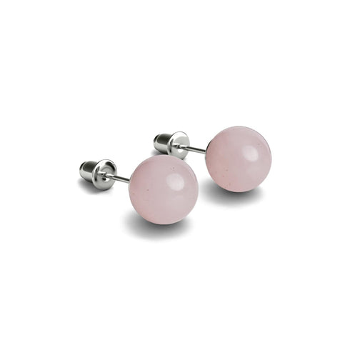 Rose Quartz | .925 Sterling Silver | Gemstone Stud Earrings