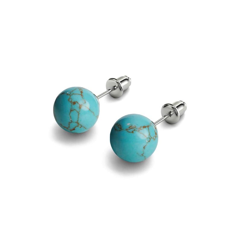 Turquoise | .925 Sterling Silver | Gemstone Stud Earrings