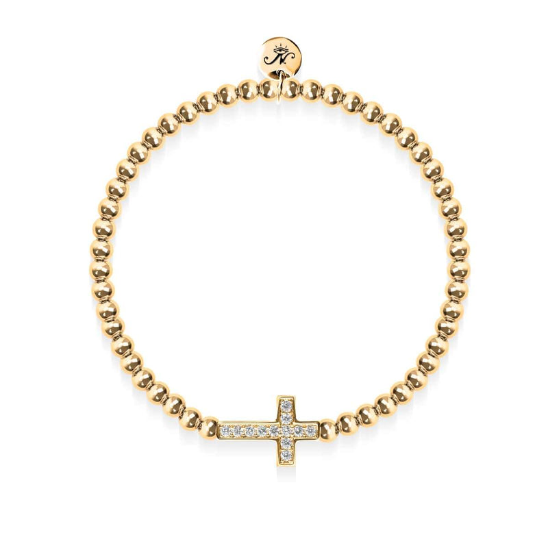 Blessed | Gold Vermeil | CZ Diamond Cross Bracelet