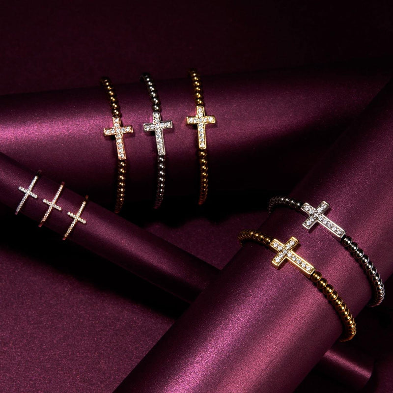 Blessed | Rose Gold Vermeil | CZ Diamond Cross Bracelet