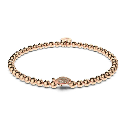 Tortuga | .925 Sterling Silver Rose Gold Vermeil | CZ Diamond Sea Turtle Bracelet